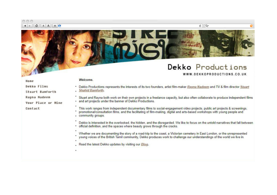 Dekko Productions web site